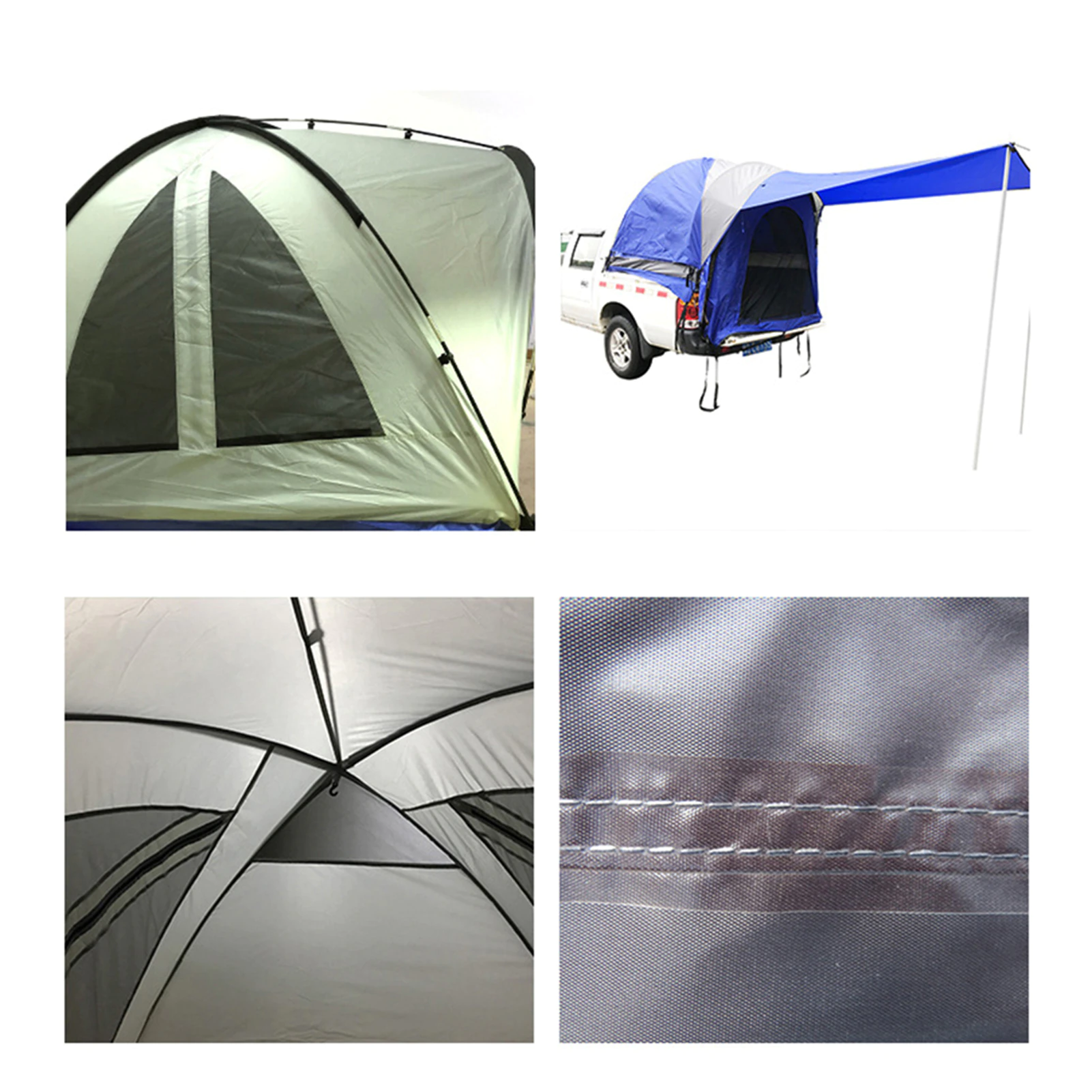 Cheap Goat Tents Pickup Truck Tent Waterproof PU2000 Double Layer Truck Bed Tents 190T Flame Retardant Polyester Tent For 5 6.5Ft Cars Trucks   